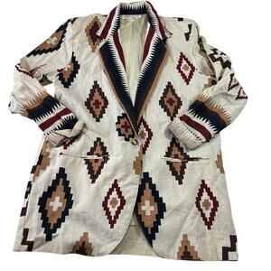 Vintage 90s Aztec Print Blazer and Vest Set Gemilli Size SM Made in USA, Western